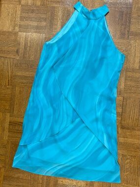 Mikoh Teal/Turquoise Halter Midi Dress